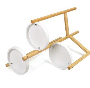 Soporte personalizado blanco de 4 niveles para plantas de acacia de bambú, respetuoso con el medio ambiente, uso doméstico, estante de exhibición de esquina, soporte de almacenamiento para plantas - Product Image 2