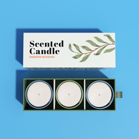 Boîte cadeau de luxe haut de gamme en carton pour bougies, avec revêtement UV, gaufrage personnalisé, doublure en éponge, pelliculage mat, matériaux recyclés