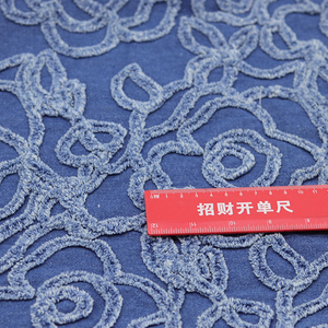 Nuovo Arrivo Tessuto Denim Stile 3D con Fiori di Rosa per Jeans, Giacche, Tute, Pantaloni in <span class=keywords><strong>Pizzo</strong></span>, Tessuto Denim Ricamato - Product Image 3