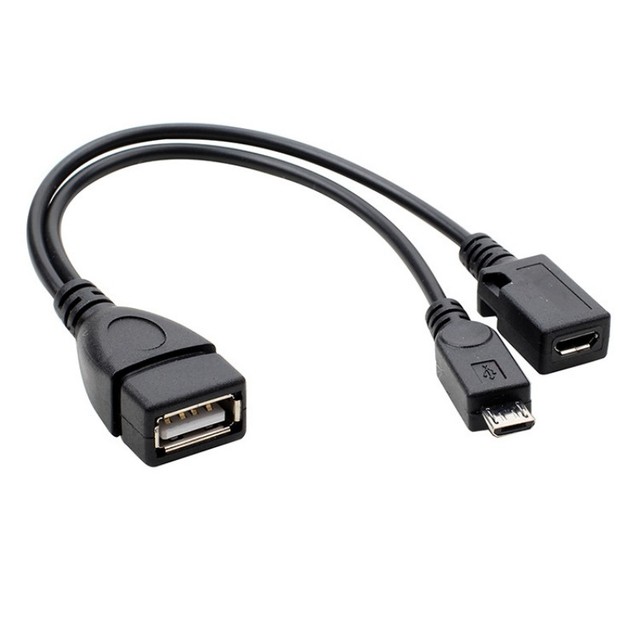 OTG Cable Replacement Fire Stick 4K Fire TV for for Android Phone Tablet Micro USB Host USB Female Dual Braid Scanner Computer