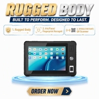 Tablet Biometrik Sidik Jari Wajah Iris yang Tangguh untuk Layar 8 Inci, RAM 6GB, 128GB, Stylus Aktif, WiFi, Perangkat Verifikasi Pemilih