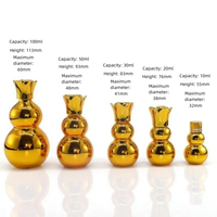 Bouteilles en verre électro-plaquées en or, forme de gourde, de 10 ml à 100 ml, pour les soins de la peau, les cosmétiques, les huiles essentielles, avec bouchon à vis
