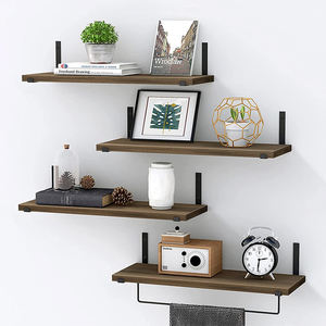 Decoración para el hogar, sala de estar, estante colgante montado en la pared, estantes de pared flotantes de madera - Product Image 1