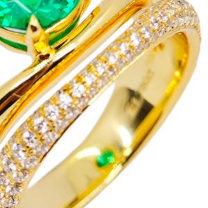 UM jewelry925silver <b>emerald</b> Zircon <b>ring</b> 18Kgold-plated suitable for both <b>men</b> and women daily wear wedding anniversary gift party - Product Image 4