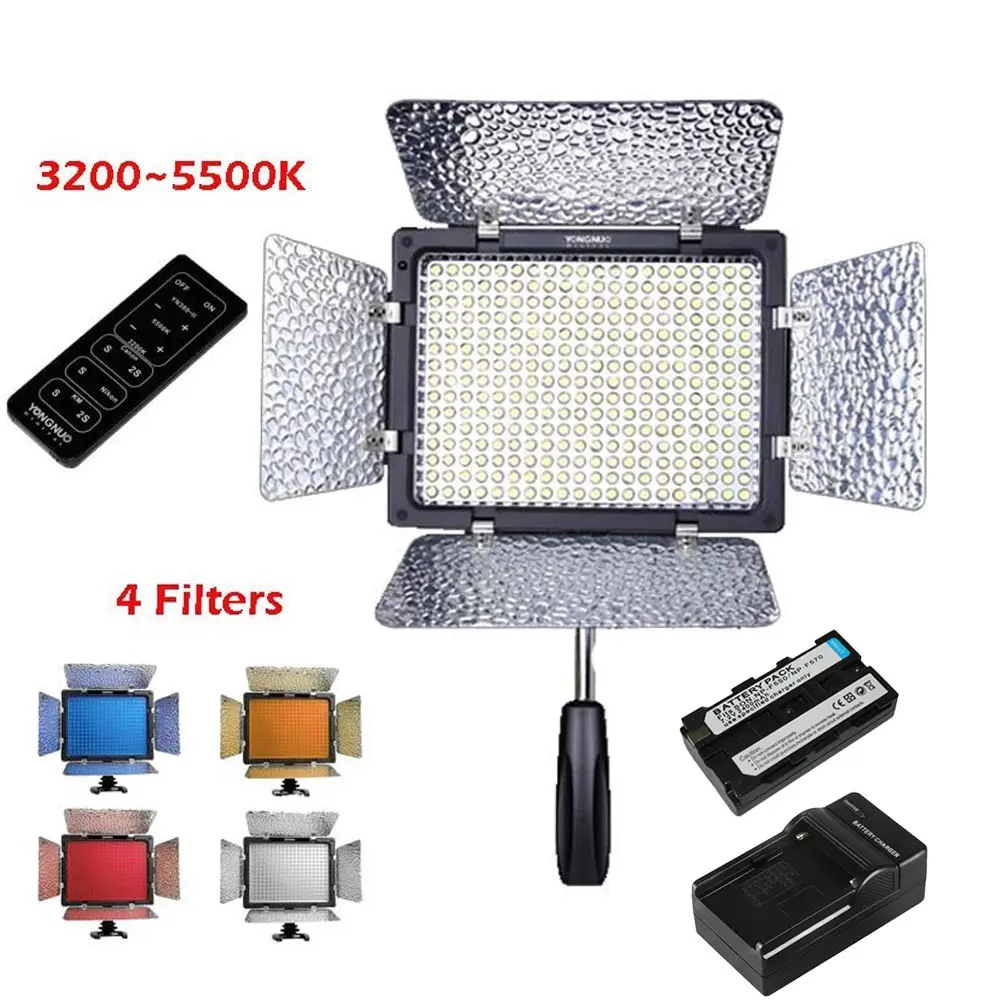 Yongnuo YN300 II YN 300 ll 3200K-5500K Pro LED Video Light outdoor Lighting with Remote Control for Canon Nikon Camera Camcorder