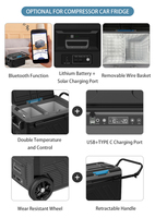 NUEVO Refrigerador Portátil de 80L con Compresor para Auto, Mini Congelador para Viajes en Camioneta, AC+DC+ Compresor LG+Conjunto Bluetooth+batería