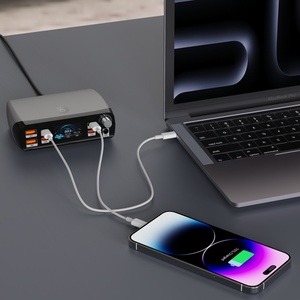 Estación de carga multipuerto GeSpeed <span class=keywords><strong>217</strong></span> W GaN 4C2A Tipo C con pantalla LCD PD 3,0 Función 100W Adaptador de cargador de computadora portátil - Product Image 2