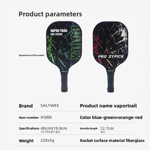 ไม้พายพิคเคิลบอลไฟเบอร์กลาสสำหรับเด็กและผู้ใหญ่ |   การออกแบบการฝึกอบรมระดับมืออาชีพ |   น้ำหนักเบาและทนทานสำหรับทุกระดับความสามารถ - Product Image 4