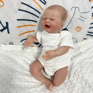 Poupées bébé reborn pleureuses de 20 pouces, <span class=keywords><strong>cheveux</strong></span> peints réalistes, corps en tissu doux réaliste, membres actifs, jouet en peluche, cadeau d'anniversaire de Noël - Product Image 5