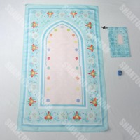 Kit de prière islamique complet BS-003 Divine, ensemble de culte portable et souple comprenant un tapis de prière, des chapelets et un bonnet Kufi pour la maison