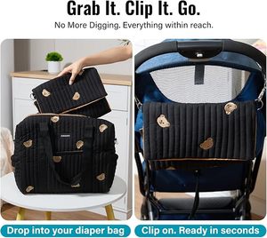 Sac à langer multifonctionnel compact pour bébé, organisateur de vêtements, sac de <span class=keywords><strong>rangement</strong></span> pratique avec poche pour lingettes humides, idéal pour l'hôpital et les voyages - Product Image 4