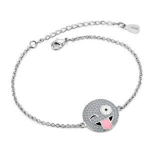 Braccialetto con Faccina Sorridente per Donne, Regolabile, Design Carino e Cartoonesco, Gioiello Elegante per Uso Quotidiano - Product Image 1