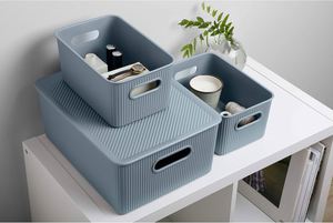 Household Injection Molded Modern <b>Stackable</b> Rectangle PP Plastic <b>Storage</b> <b>Box</b> Lid Multifunctional Clothing Sundries Organizer - Product Image 3