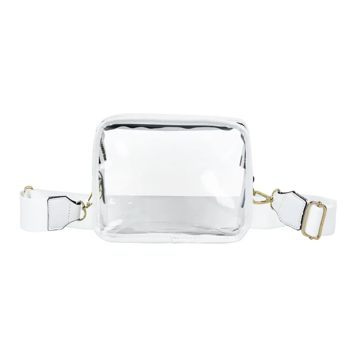 Portable PVC Crossbody Bag for Women Transparent Shoulder Bag with Waterproof Design for Beach Activities