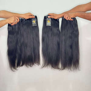 Fournisseurs de cheveux vierges du Cambodge, tissages de cheveux indiens bruts du Temple, mèches de cheveux humains naturels vietnamiens bouclés et lisses - Product Image 2