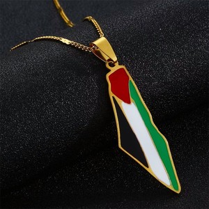 Collier avec drapeau de la Palestine en argent, collier avec pendentif en forme de carte de Palestine, collier avec épée, collier avec carte de Palestine, vente en gros - Product Image 4