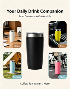 Vaso de 10 oz con tapas magnéticas, botella de agua de acero inoxidable, botella de agua con logo personalizado - Product Image 2