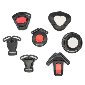 Boucle de sécurité à trois points 25 mm noire avec rouge pour poussette, accessoire de ceinture de sécurité pour bébé - Product Image 4