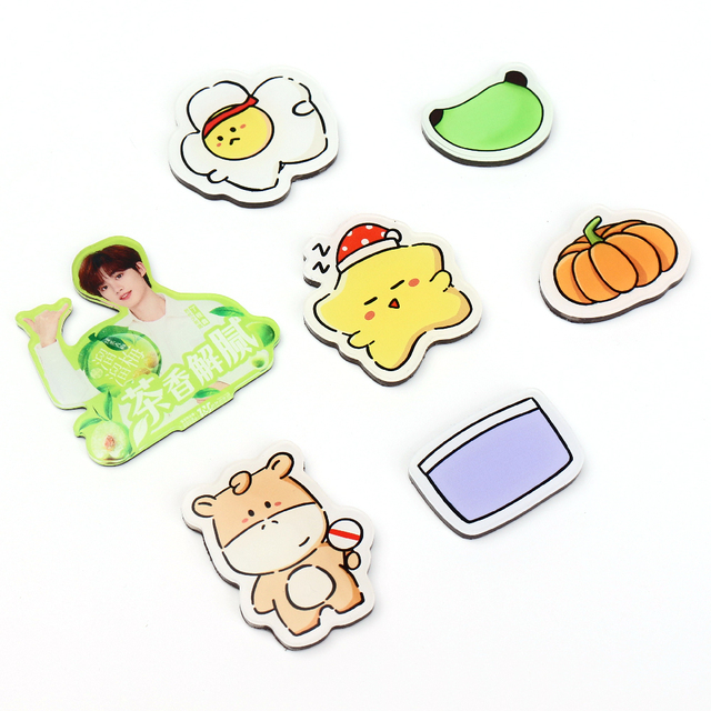 Cute Kawaii Creative Acrylic Refrigerator Magnet Plastic Cartoon Personality Magnetic Suction Decorative Magnet