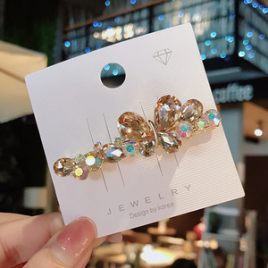 <span class=keywords><strong>Barrettes</strong></span> en cristal de style coréen pour filles, épingle à cheveux pour l'arrière de la tête, pince à cheveux papillon en strass de luxe - Product Image 4