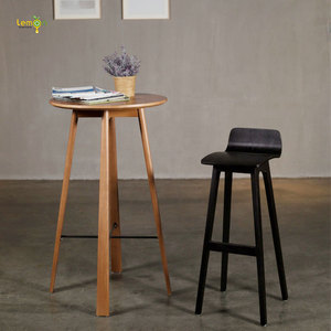 Taburete <span class=keywords><strong>de</strong></span> bar alto Simple <span class=keywords><strong>de</strong></span> madera sólida - Product Image 3