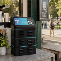 Mesin Vending Power Bank 12 Slot dengan Layar Iklan 4G/Wi-Fi 60W PD, Stasiun Pengisian Daya Ponsel Portabel untuk Sewa