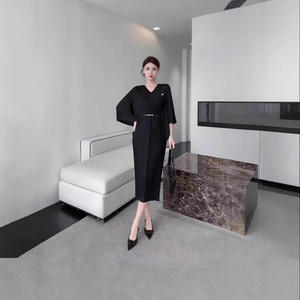 <span class=keywords><strong>Miyaki</strong></span> ชุดเดรสฤดูร้อนของผู้หญิงชุดเดรสทรงหลวม, ชุดเดรสผ้าชีฟองมีจีบคอวีทรงหลวมไซส์ใหญ่พิเศษสไตล์ยุโรปอเมริกัน - Product Image 4