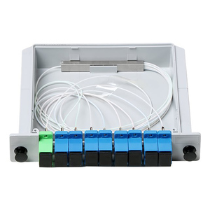 SC UPC Fiber Optic PLC Splitter 1x8 Card-type Fast Installation Singlemode ABS <b>Box</b> High Precision 5G SDK POE - Product Image 1