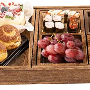 Vassoio da portata rettangolare in legno personalizzato, piatto da portata, dessert per snack di frutta