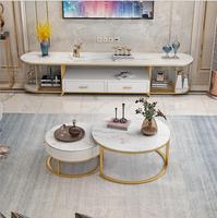 Panneau de salon en marbre, de luxe moderne, pour Hall d'hôtel, combinaison de meubles ménagers, Table basse ronde