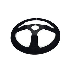 यूनिवर्सल 350mm गहरी पकवान पकड़ विनील चमड़ा खेल कार के स्टीयरिंग व्हील - Product Image 3