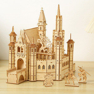 Nuovo Kit Fai-da-Te: Modello in Legno 3D del Castello Perduto 'Creed of the Knight', Puzzle in Legno, Decorazione da Scrivania per Bambini, Regalo Artigianale per le Festività - Product Image 1