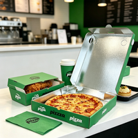 Boîte à pizza en aluminium personnalisée avec logo imprimé, qualité alimentaire, pour la livraison de pizzas en restaurant