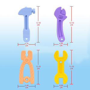 Jouets <span class=keywords><strong>de</strong></span> dentition en silicone <span class=keywords><strong>de</strong></span> qualité alimentaire pour bébés <span class=keywords><strong>de</strong></span> 0 à 24 mois, emballage individuel, pour l'exportation - Product Image 1