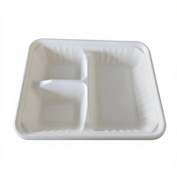 Boîte à lunch écologique robuste et biodégradable en bagasse de canne à sucre avec compartiments et couvercle
