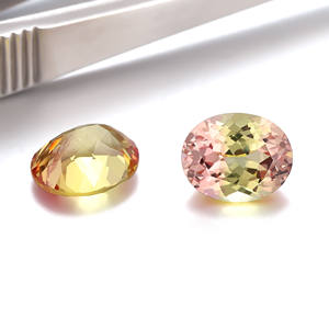 Corindón de zafiro cultivado en laboratorio, forma ovalada bicolor, puesta de sol, naranja, amarillo, cambio de Color, gemas de piedras preciosas sueltas, piedras preciosas sintéticas - Product Image 3