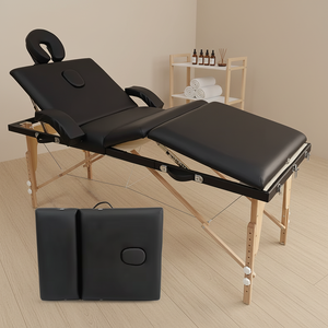Современный складной массажный стол из массива дерева с регулируемой высотой и спинкой, для косметических процедур, для использования в отелях, экологичный - Product Image 6