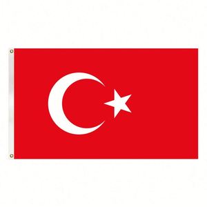 ธงชาติตุรกีขนาด 3x5 ฟุต ทำจากโพลีเอสเตอร์ ราคาถูก พร้อมห่วงโลหะสองจุด - Product Image 1