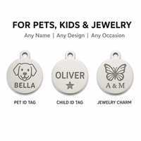 Pendentif Breloque Personnalisé en Acier Inoxydable Gravé au Laser, Plaqué Or 18K, Étanche, Plaque Nominative pour Chien, Bijoux en Gros