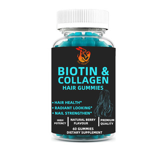 Prix de gros : Gommes capillaires au collagène et à la biotine avec vitamine B6 – Complément de biotine pour une peau saine et des cheveux et des ongles forts - Product Image 1