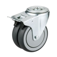 Nouvelle Arrivée Roue Pivotante Industrielle à Double Roulement à Billes en TPR + PP de Qualité Supérieure 100mm/125mm, Charge 220kg/240kg