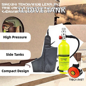 Taşınabilir yüksek basınçlı alüminyum 1L Mini tüplü dalış Sidemount hava tankı silindir şişe oksijen ekipmanları için 15-20 Mins dves - Product Image 2