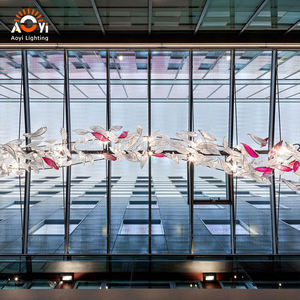 Luminaire LED en verre suspendu personnalisé - Lampe artisanale inspirée de la nature pour <span class=keywords><strong>les</strong></span> espaces commerciaux et <span class=keywords><strong>les</strong></span> halls d'exposition - Product Image 5