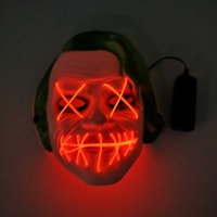 Masque Lumineux en PVC pour Fête d'Halloween et Carnaval, Thème Horreur Amusant, Tête de Chou Blanc, Unisexe Tous Âges, Spécial Importation Transfrontalière EL
