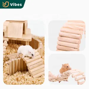 Multi Sizes Wooden Hamster Rabbit Guinea Pig Parrot Play Toy Hamster Decorating Pine Wooden Fence For Wholesale
