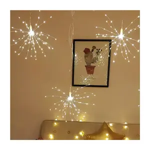 Firework Remote Control Copper Wire Led Bouquet Fairy String Light waterproof garland lamp merry holiday string lights