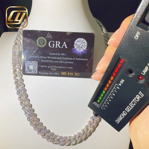สร้อยคอเงินแท้ 925 แบบ Cuban Link ขนาด 12 มม. ประดับเพชร Moissanite VVS ระดับ Iced Out ผ่านการทดสอบเพชร เหมาะสำหรับฮิปฮอป - Product Image 6