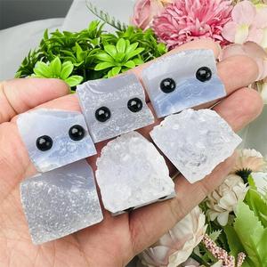 Prix usine naturel haute qualité <span class=keywords><strong>bleu</strong></span> <span class=keywords><strong>dentelle</strong></span> <span class=keywords><strong>Agate</strong></span> pour cadeaux décoration Animal cristal grappe hérisson - Product Image 6