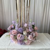 IFG vente en gros fournitures florales candélabres roses et violets centres de table pour décoration de table de fête de mariage
