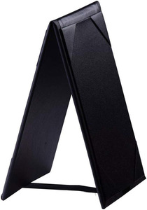 Tente de table en cuir Porte-menu en cuir Panneau d'affichage Couvertures de menu noires pour cafés, bars ou restaurants pour menus de 5*7 pouces - Product Image 4
